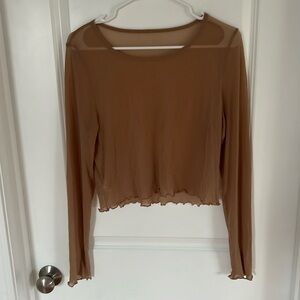 Sheer tan crop top